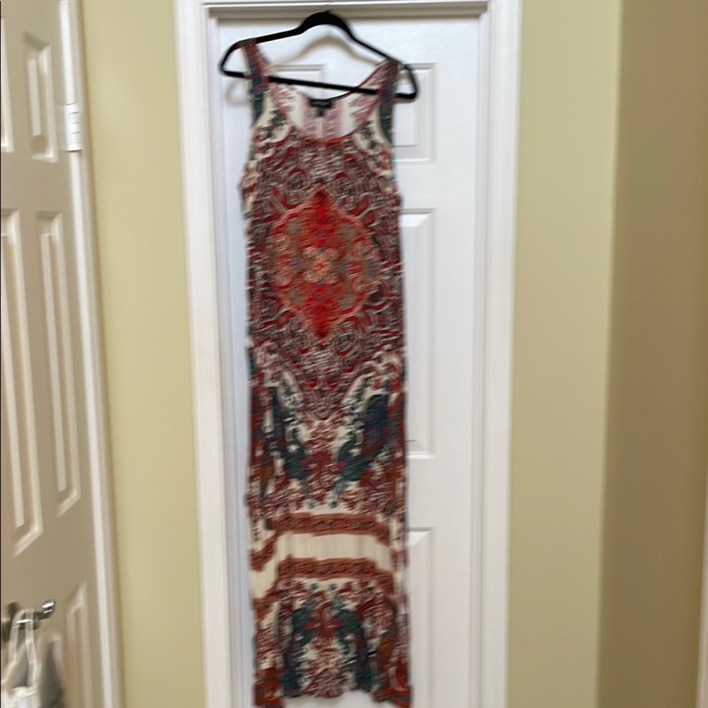 Karen Kane Red and Brown Halter Sundress Maxi